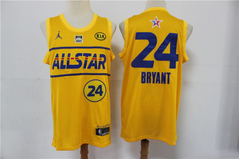 Men Los Angeles Lakers #24 Bryant Yellow NBA 2020-2021 All Star Jersey